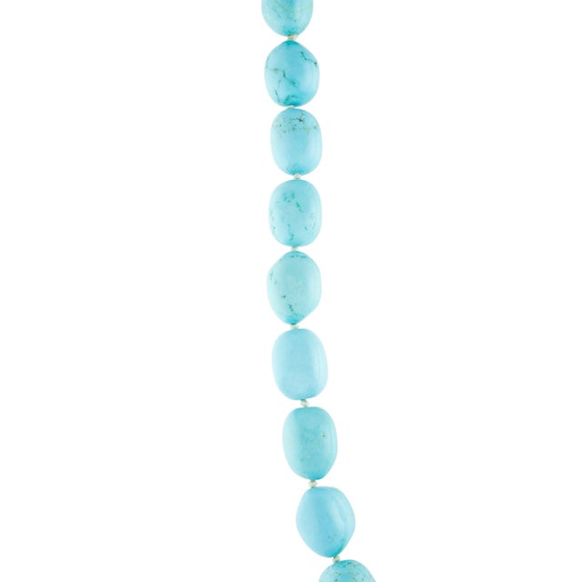 Kenneth Jay Lane 60s Kenneth Lane Necklace Turquoise Blue Stone Bead Jay KJL Vintage For Sale - Image 4 of 12