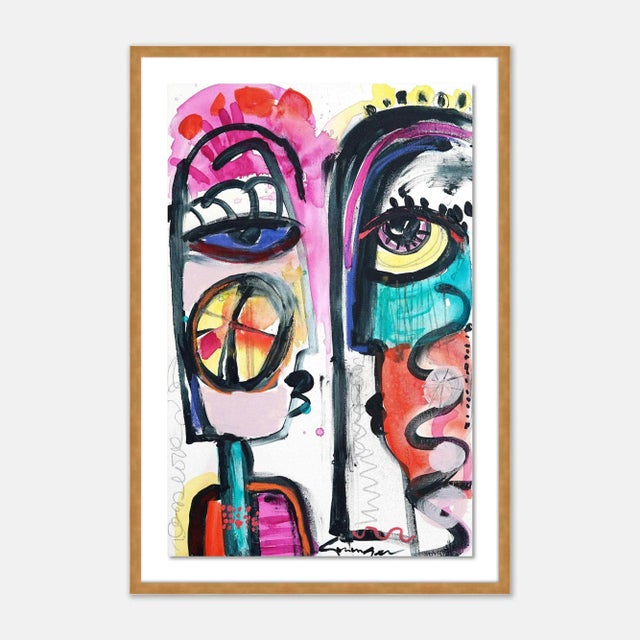 Lesley Grainger Talk Talk by Lesley Grainger in Gold Frame, Medium Art Print For Sale - Image 4 of 4