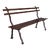 19th Century French Provincial Brown Garden Bench With Cast Iron Legs For Sale