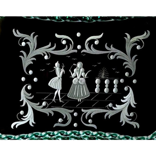 Murano Barovier Style Vanity Tray With Hand-Engraved Mirror 2 For Sale - Image 12 of 18