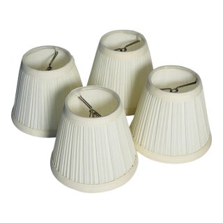 1960s Pleat Clip on Lamp Shades - Set of 4 For Sale