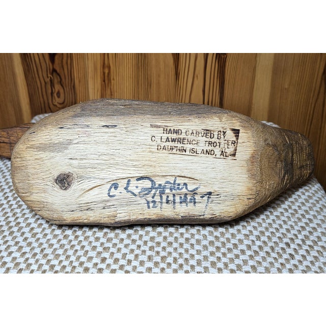 Vintage Hand Carved Wood Duck by C. Lawrence Trotter For Sale - Image 10 of 12