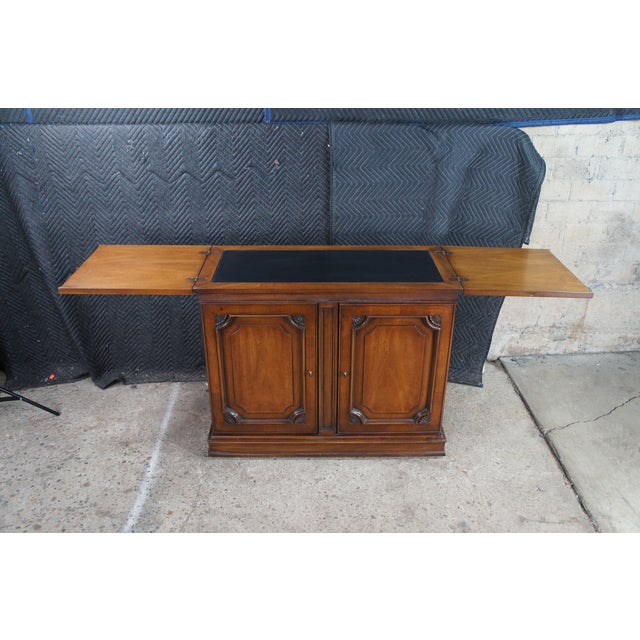 White Furniture 1970s White Furniture Italian Provincial Neoclassical Walnut Flip Top Buffet Server For Sale - Image 4 of 13