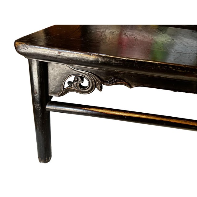 Mid 18th Century Chinese Antique Country Furniture a Coffee Table With Carved Spandrels For Sale - Image 5 of 10