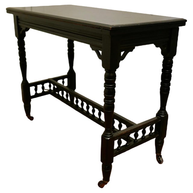 Ebonised Occasional Card Hall Table For Sale