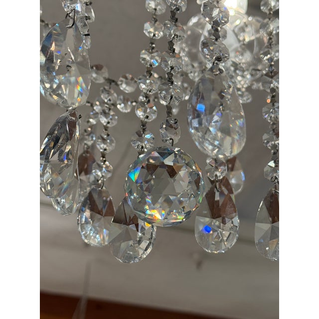 Transparent Traditional Crystal and Glass Five-Light Chandelier For Sale - Image 8 of 12