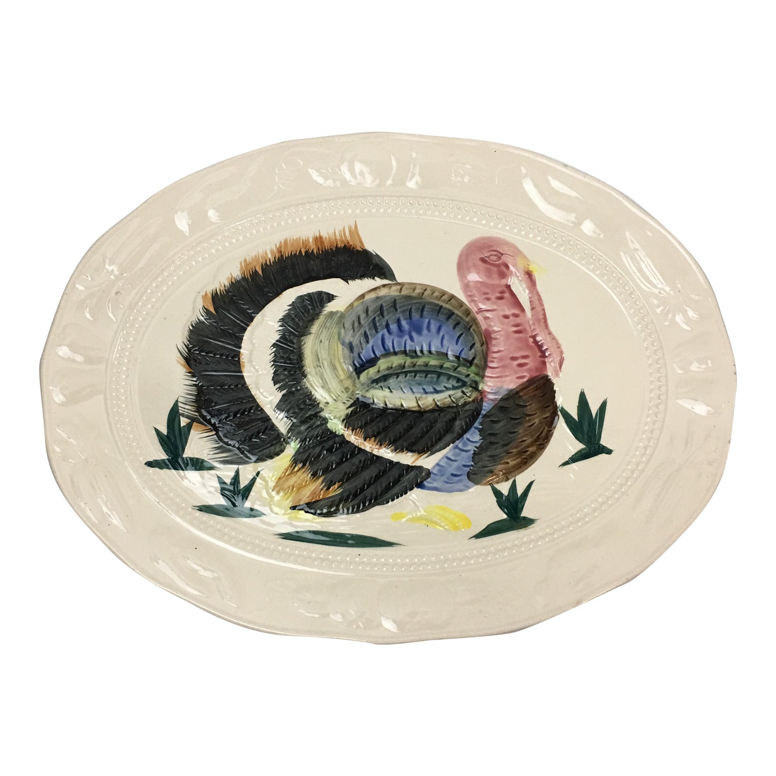 Vintage Mid Century Ceramic Turkey Platter Chairish