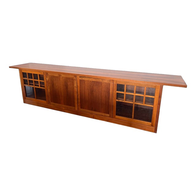 Vintage Walnut Wood Sideboard, 1970s For Sale