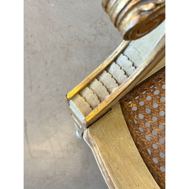 Beige Bench in Lacquered Wood and Vienna Straw, 1960s For Sale - Image 8 of 10