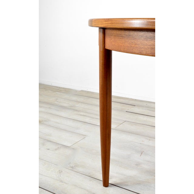 Mid-Century Modern Extendable Round Teak Dining Table from G