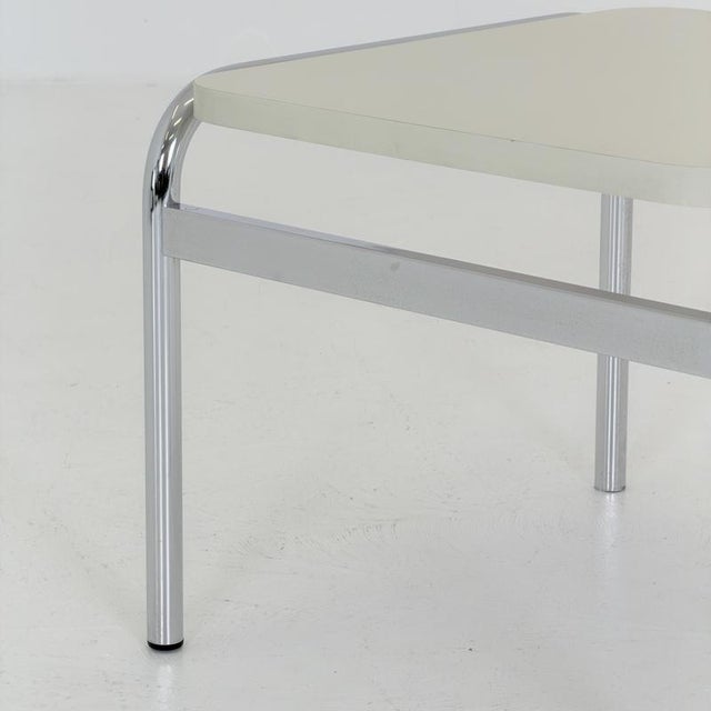 Metal 1 of 3 Mid-Century Girsberger Eurochair White Coffee Table, Swiss 1980s For Sale - Image 7 of 18