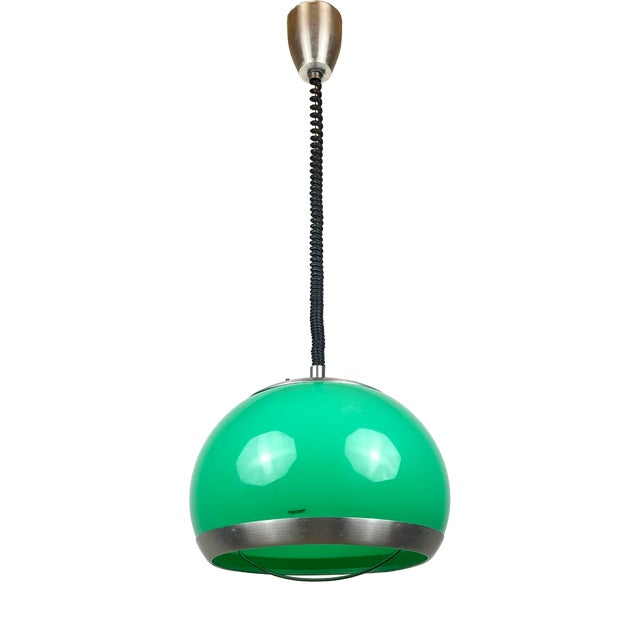 Mid-Century Green Plastic Pendant Lamp from Stilux Milano, 1972 For Sale