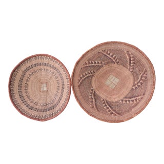 Vintage African Baskets / Wall Hangings - a Pair For Sale