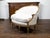 A French Louis XVI style giltwood canapé en corbeille from the 19th century, with carved flowers and new upholstery....