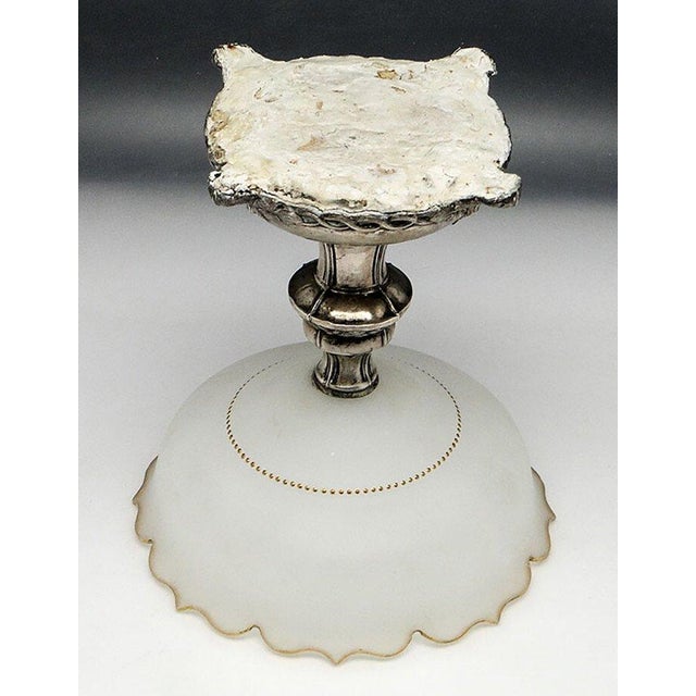 Glass Biedermeier Silver Fruit Bowl on Stand, Austria, 1850s For Sale - Image 7 of 10