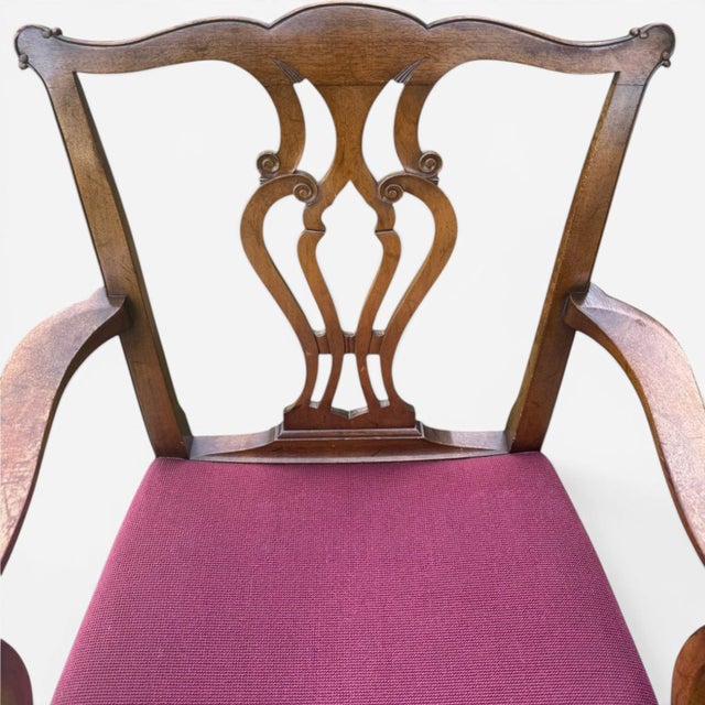 1940s Vintage Saybolt & Cleland Chippendale Mahogany "Devon" Armchair For Sale - Image 5 of 11