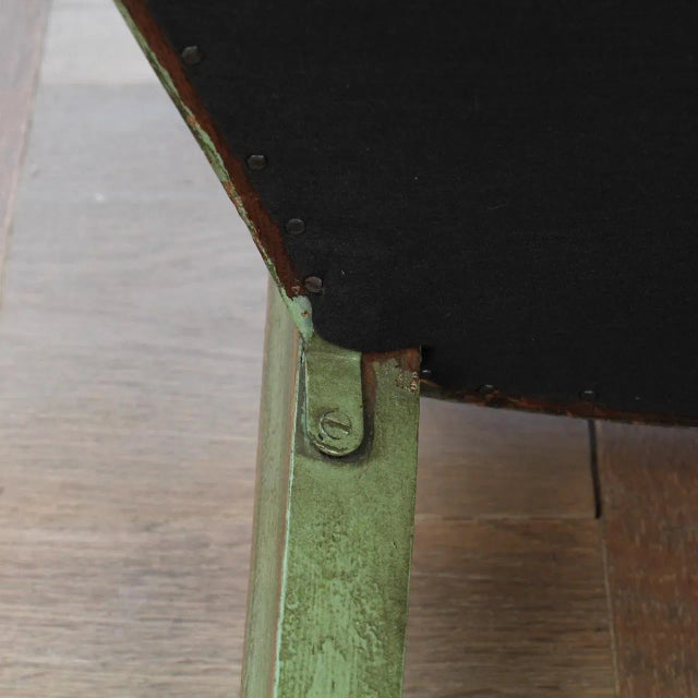 Pair of Victorian Side Chairs With Green Paint and Red & White Upholstered Seats For Sale - Image 10 of 13