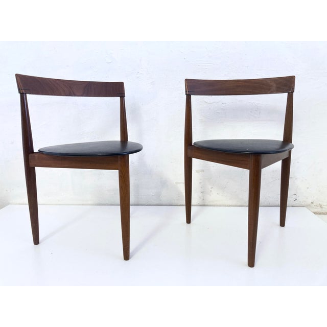 Mid-Century Modern Roundette Side Chairs in Teak and Faux Leather by Hans Olsen for Frem Rojle, 1960s, Set of 2 For Sale - Image 3 of 15