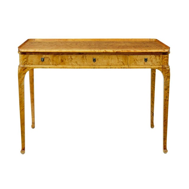 Antique Swedish Birch Writing Desk, 1910 For Sale - Image 6 of 11