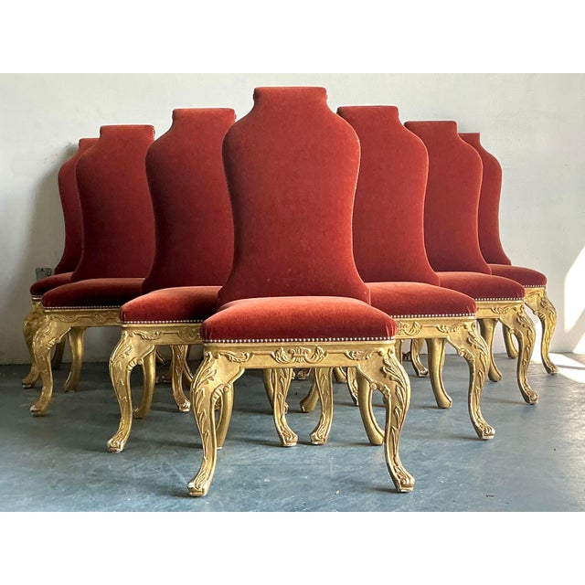 This spectacular set of ten dining chairs by the esteemed Los Angeles firm Dennis & Leen embodies the height of decorative...