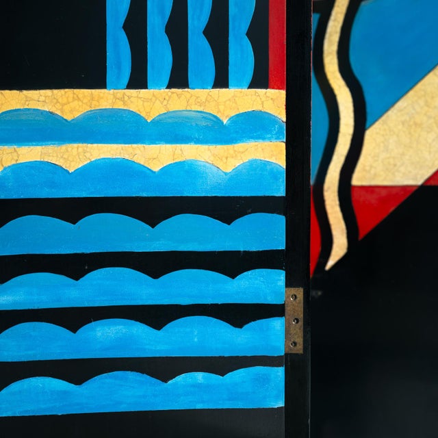 Art Deco 6-Fold Room Divider Screen with Hand-Painted Birds, 1970s For Sale - Image 16 of 18