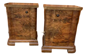 Art Deco Hungarian Nightstands, 1930s, Set of 2