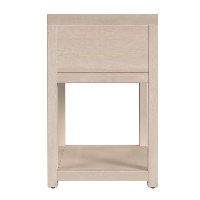 2020s Nora 21 in. W Rectangular Wood 1 Drawer Small Nightstand with Lower Open Shelf, Antique Taupe For Sale - Image 5 of 7