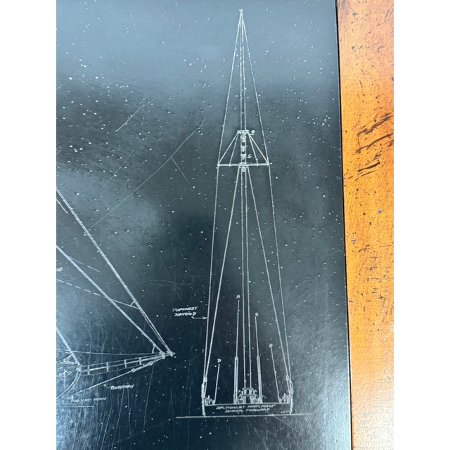 Brown Campaign Style Schooner Engraved Table For Sale - Image 8 of 12