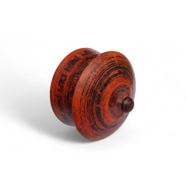 antique handpainted stunning wooden lacquerware spice box from afghanistan / pakistan a handpainted wooden lacquerware...