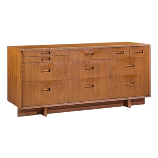 Frank Lloyd Wright for Henredon Taliesin Mid Century 11 Drawer Mahogany Lowboy Dresser For Sale