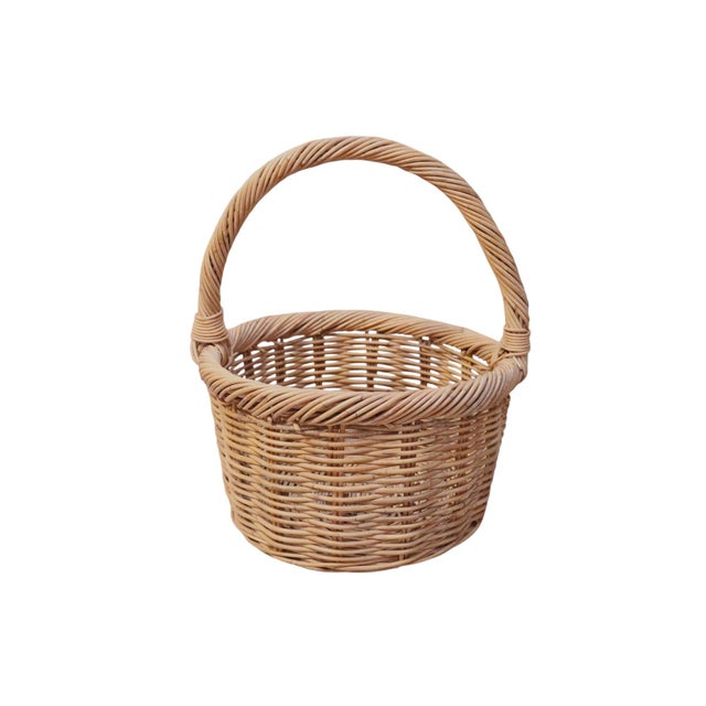 Rustic European Wicker Woven Basket For Sale - Image 3 of 7