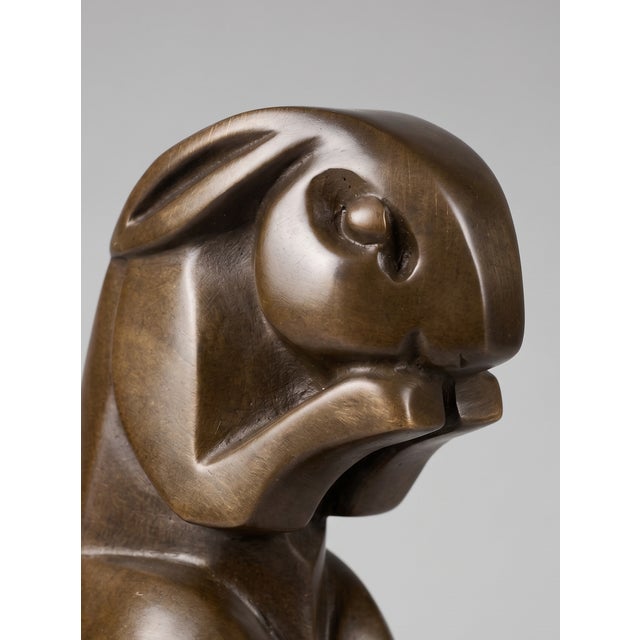 Early 21st Century Art Deco Style Patinated Bronze Rabbit Sculpture after Bizette For Sale - Image 5 of 10