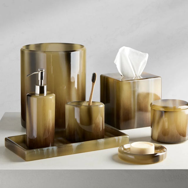 Rustic Erin Gates x Kassatex - Cambridge Faux Horn Tissue Holder For Sale - Image 3 of 3