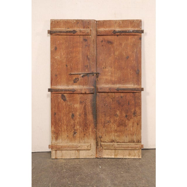 Tan 18th C. Spanish Geometric Panel Wood Doors For Sale - Image 8 of 12