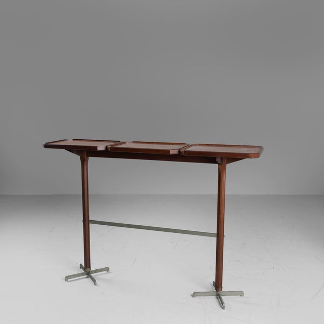 Brown Italian Wooden Console, 1960s For Sale - Image 8 of 8