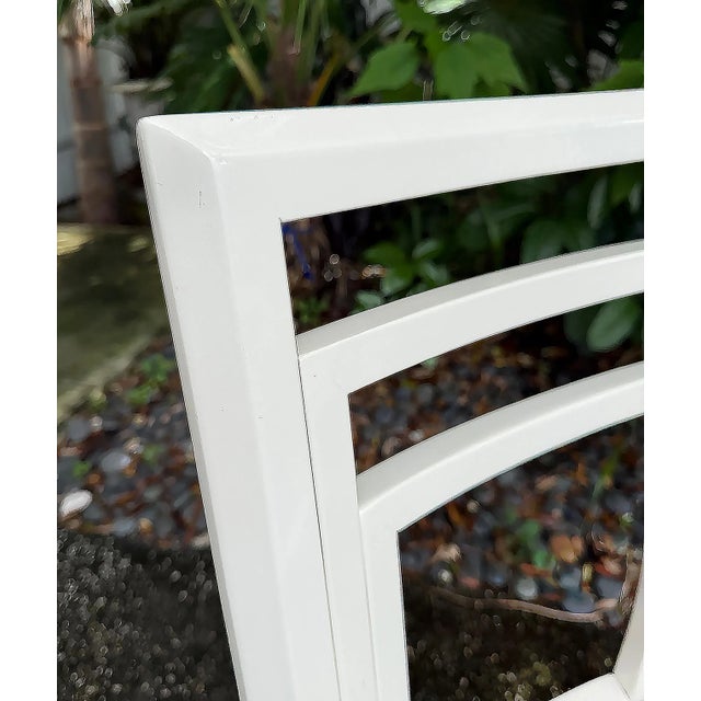 1980s Postmodern Lacquered Dining Chairs Newly Reupholstered - Set of 4 Offwhite For Sale - Image 10 of 11