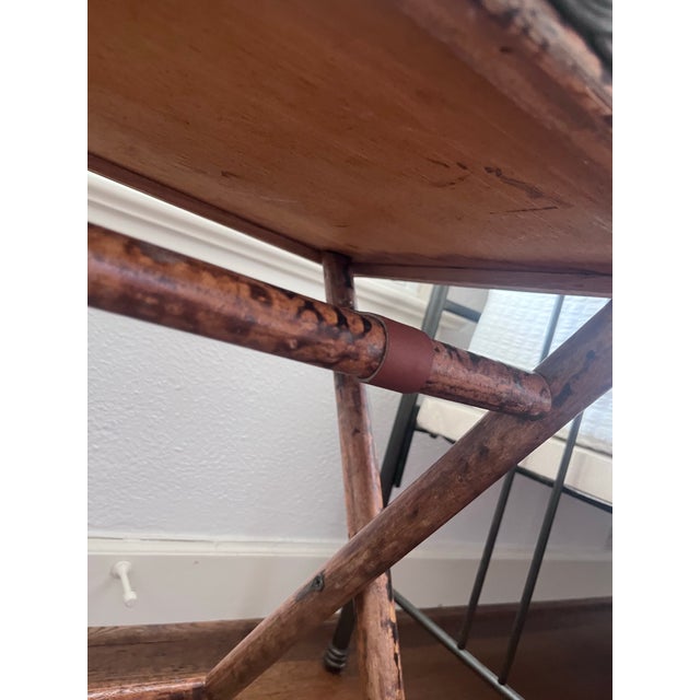 Late 20th Century Late 20th Century British Colonial Tortoise Bamboo Wicker Butler’s Tray Table (Ralph Lauren Style) For Sale - Image 5 of 11