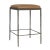 Top grain chestnut leather seat backless counter stool with hand hammered embossed bronze finish iron legs. Textured...