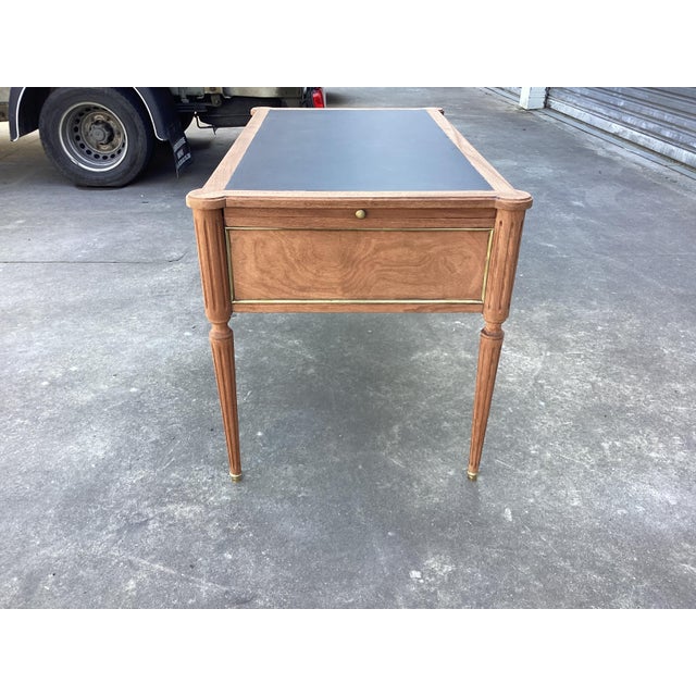 1950s Classic French Louis XVI Style Mahogany Desk Stripped & Sanded For Sale - Image 5 of 12