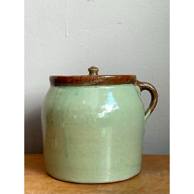 Vintage Maine Handcrafted Ceramic Storage Jar For Sale - Image 12 of 12