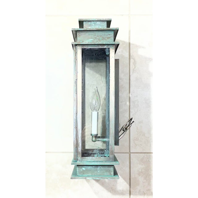 Exquisite Single Brass Wall Lantern For Sale - Image 10 of 14