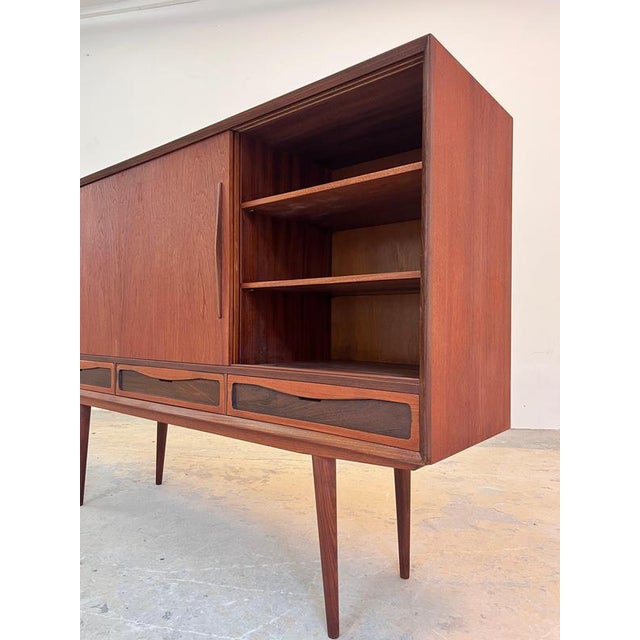 High Sideboard in Teak, Denmark, 1960s For Sale - Image 6 of 11