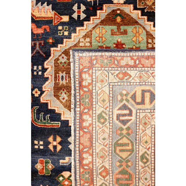2020s Pasargad Home Bibikabad Navy Wool Area Rug, 8'11'' X 12' 2'' For Sale - Image 5 of 7