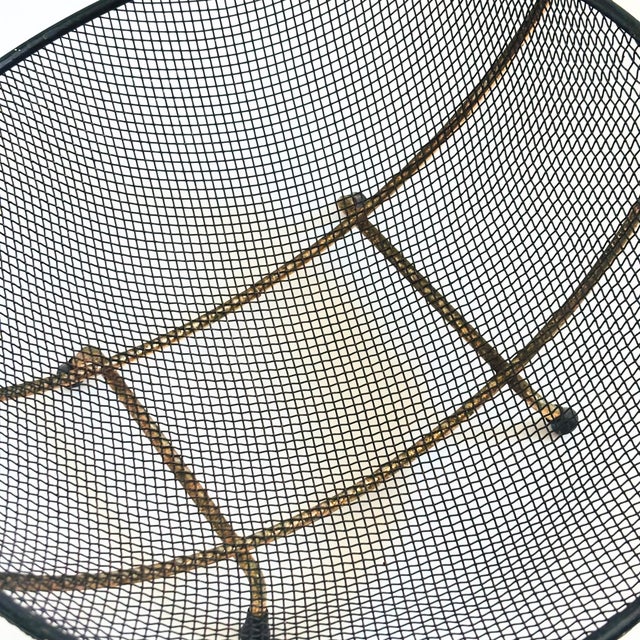Black MCM Brass and Mesh Circular Fruit Basket For Sale - Image 8 of 12