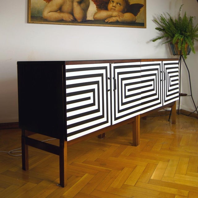 1970s Modular Sideboard with Op Art Motif, 1970s, Set of 2 For Sale - Image 5 of 12