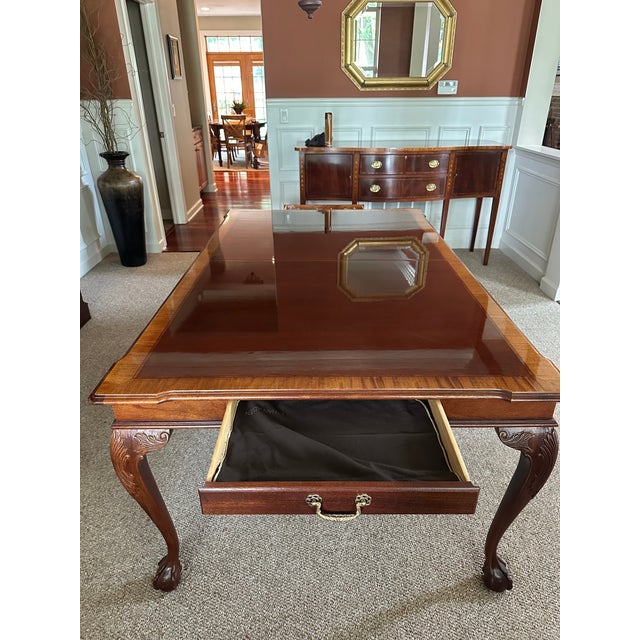 Ethan Allen Mahogany Dining Room Table and Chairs For Sale - Image 9 of 17