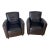 Italian Designer Modern Black Leather Chairs For Sale