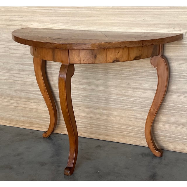 Traditional George III Satinwood Console Table With Marquetry Top For Sale - Image 3 of 11