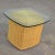 Contemporary Modern Coastal or Island Style Side Table Rattan Wicker With Thick Glass Top For Sale - Image 3 of 13