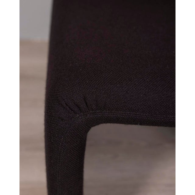 Vintage Armchairs in Black Fabric, Italy, 1980s, Set of 5 For Sale - Image 6 of 9